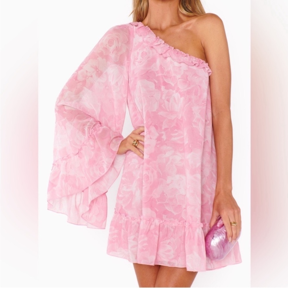 Show Me Your Mumu Pink One Shoulder Wonder Dress Size Small - Picture 3 of 7